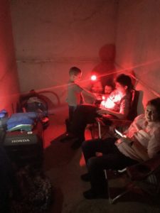 Family in storm shelter during tornadoes on 16-Mar-2019